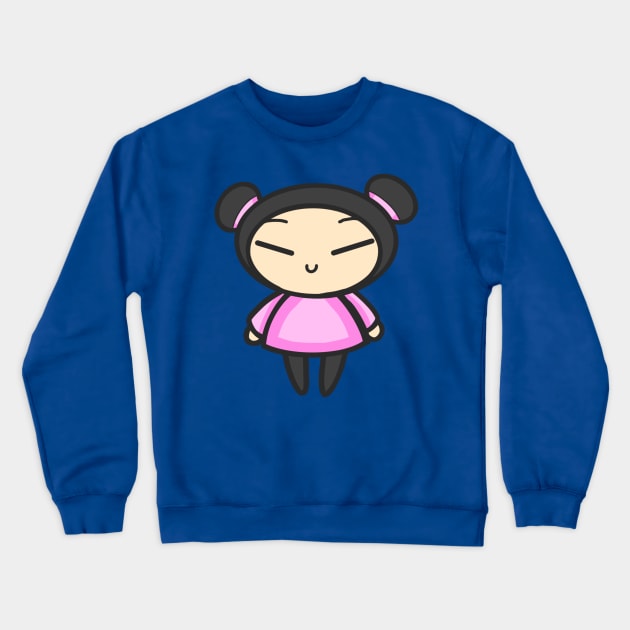 Pink Pucca Crewneck Sweatshirt by aishiiart